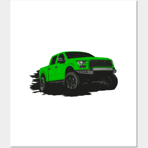 Green Raptor pickup Wall Art by mfz